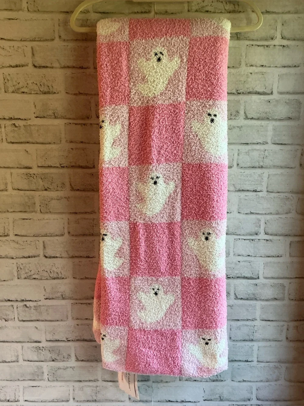 Cupcakes & Cashmere Checkerboard Ghost Halloween Throw-50” x 70”